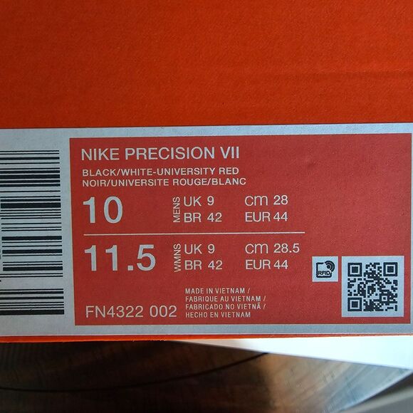 Nike Precision 7 Basketball Shoes Black Red Men\'s 10 Women\'s 11.5 NWT